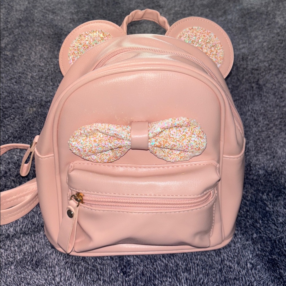 Light Pink Glitter Mickey Mouse mini backpack